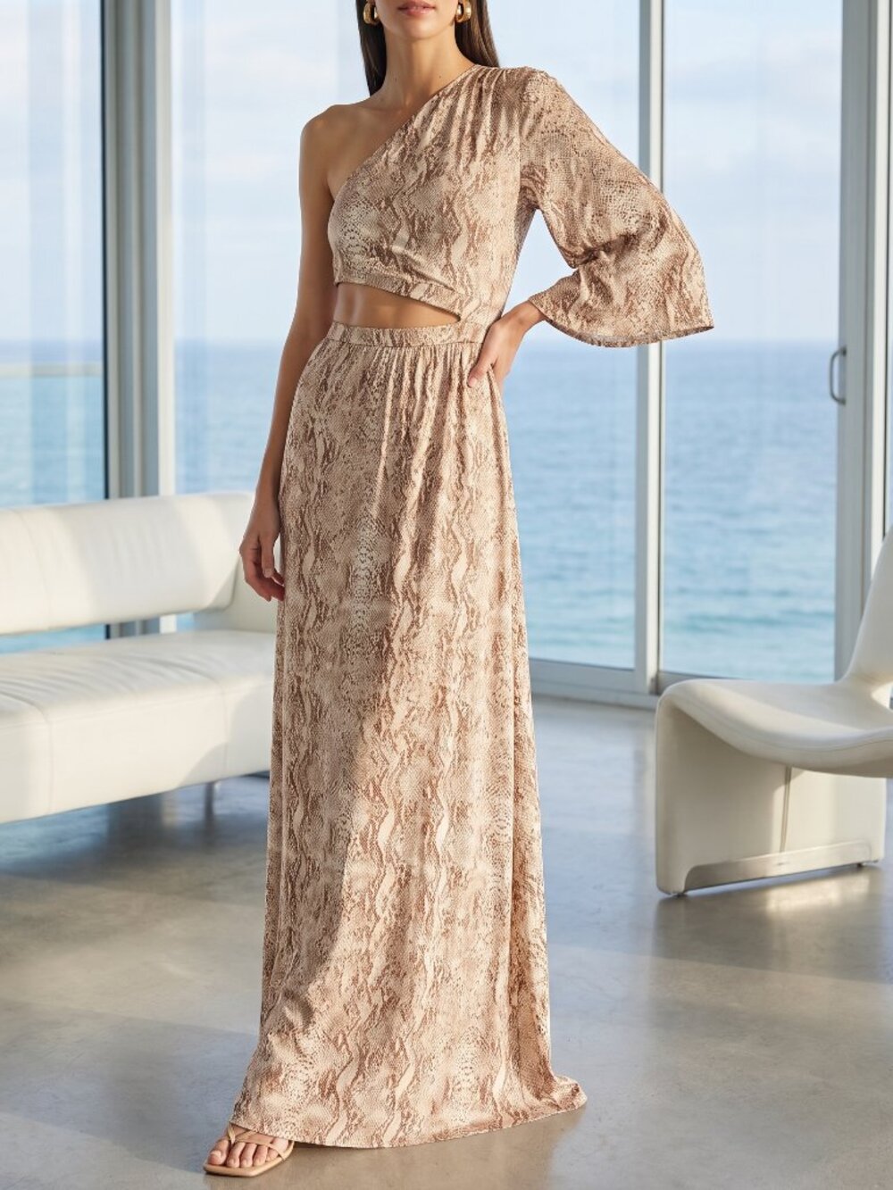 $475 L'AGENCE Fontana maxi dress L